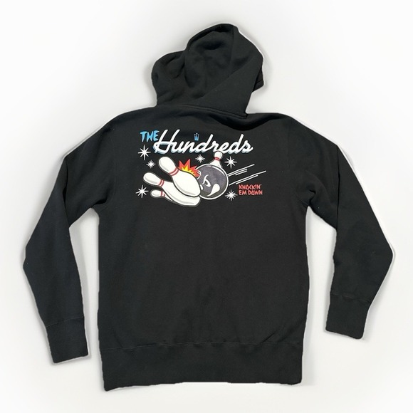 The Hundreds Full Zip Hoodie Mens Large Adam Bomb Bowling Streetwear Skate 2014 - Picture 3 of 11